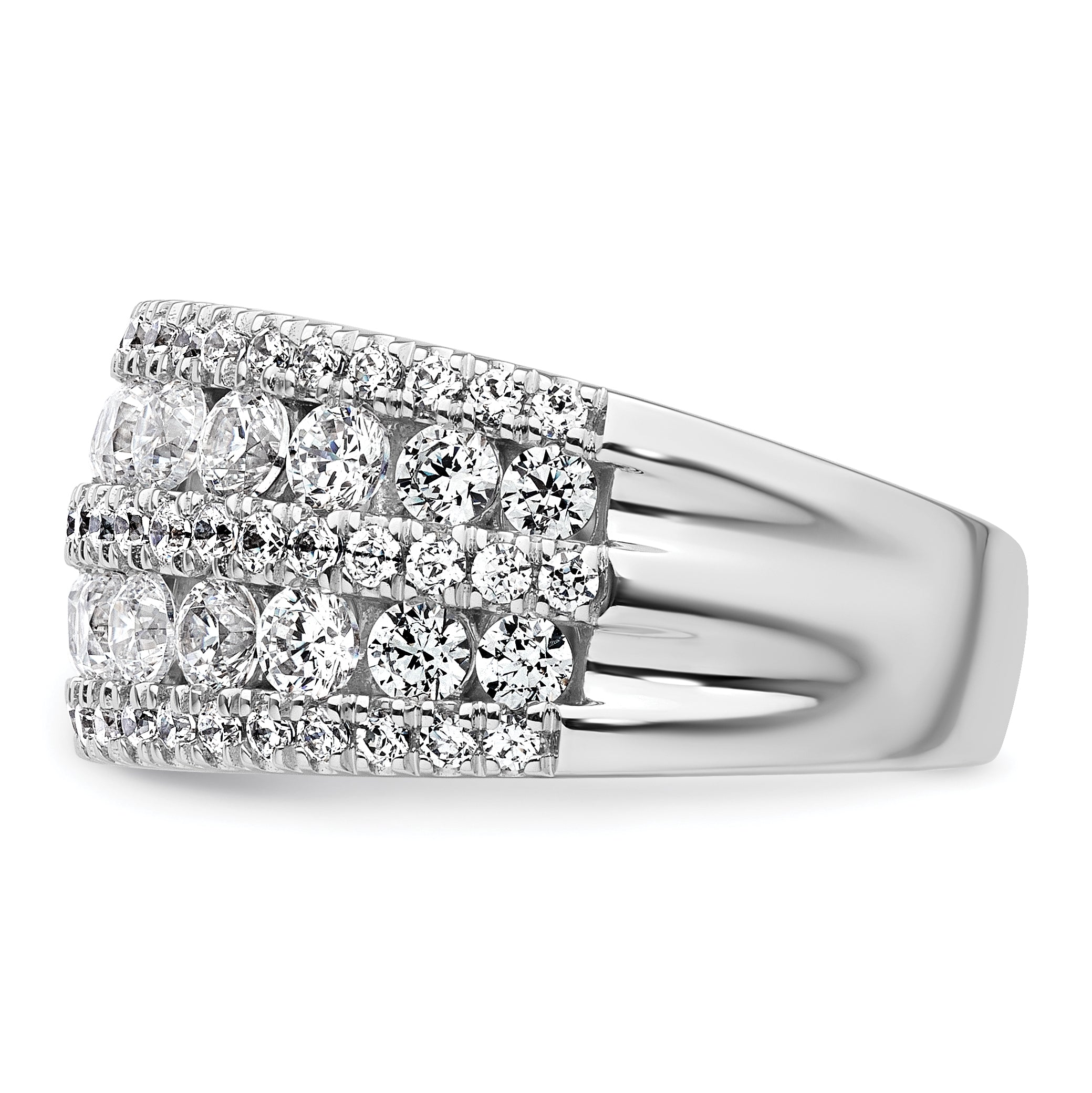 14k White Gold 2 1/5 carat Lab Grown Diamond VS+ F+ Complete Fashion Band