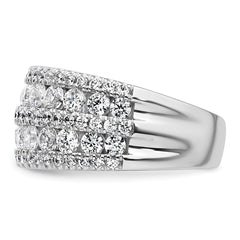 14k White Gold 2 1/5 carat Lab Grown Diamond VS+ F+ Complete Fashion Band