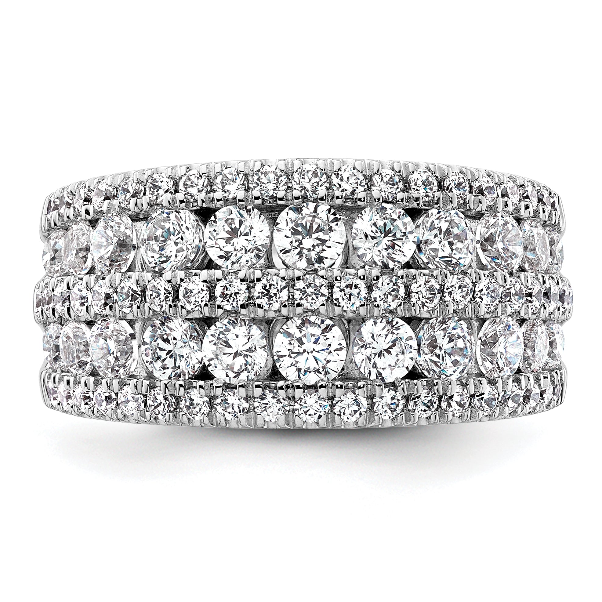 14k White Gold 2 1/5 carat Lab Grown Diamond VS+ F+ Complete Fashion Band