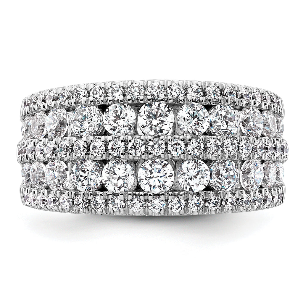 14k White Gold 2 1/5 carat Lab Grown Diamond VS+ F+ Complete Fashion Band