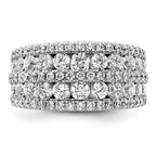 14k White Gold 2 1/5 carat Lab Grown Diamond VS+ F+ Complete Fashion Band