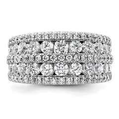 14k White Gold 2 1/5 carat Lab Grown Diamond VS+ F+ Complete Fashion Band