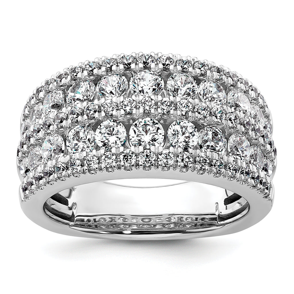 14k White Gold 2 1/5 carat Lab Grown Diamond VS+ F+ Complete Fashion Band