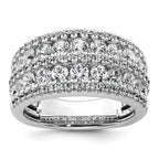 14k White Gold 2 1/5 carat Lab Grown Diamond VS+ F+ Complete Fashion Band
