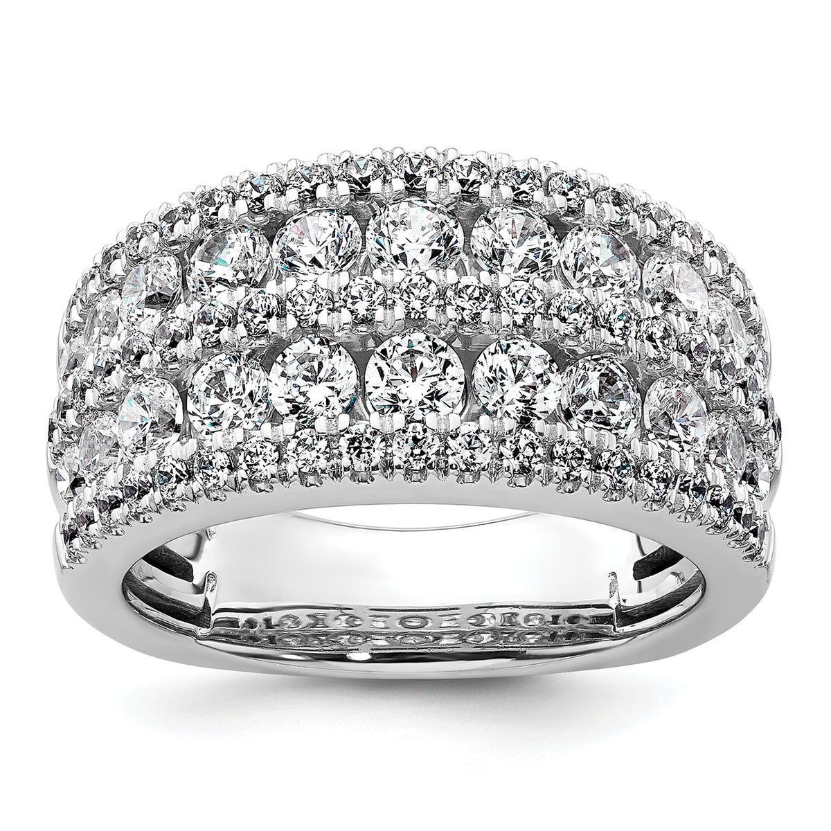 14k White Gold 2 1/5 carat Lab Grown Diamond VS+ F+ Complete Fashion Band