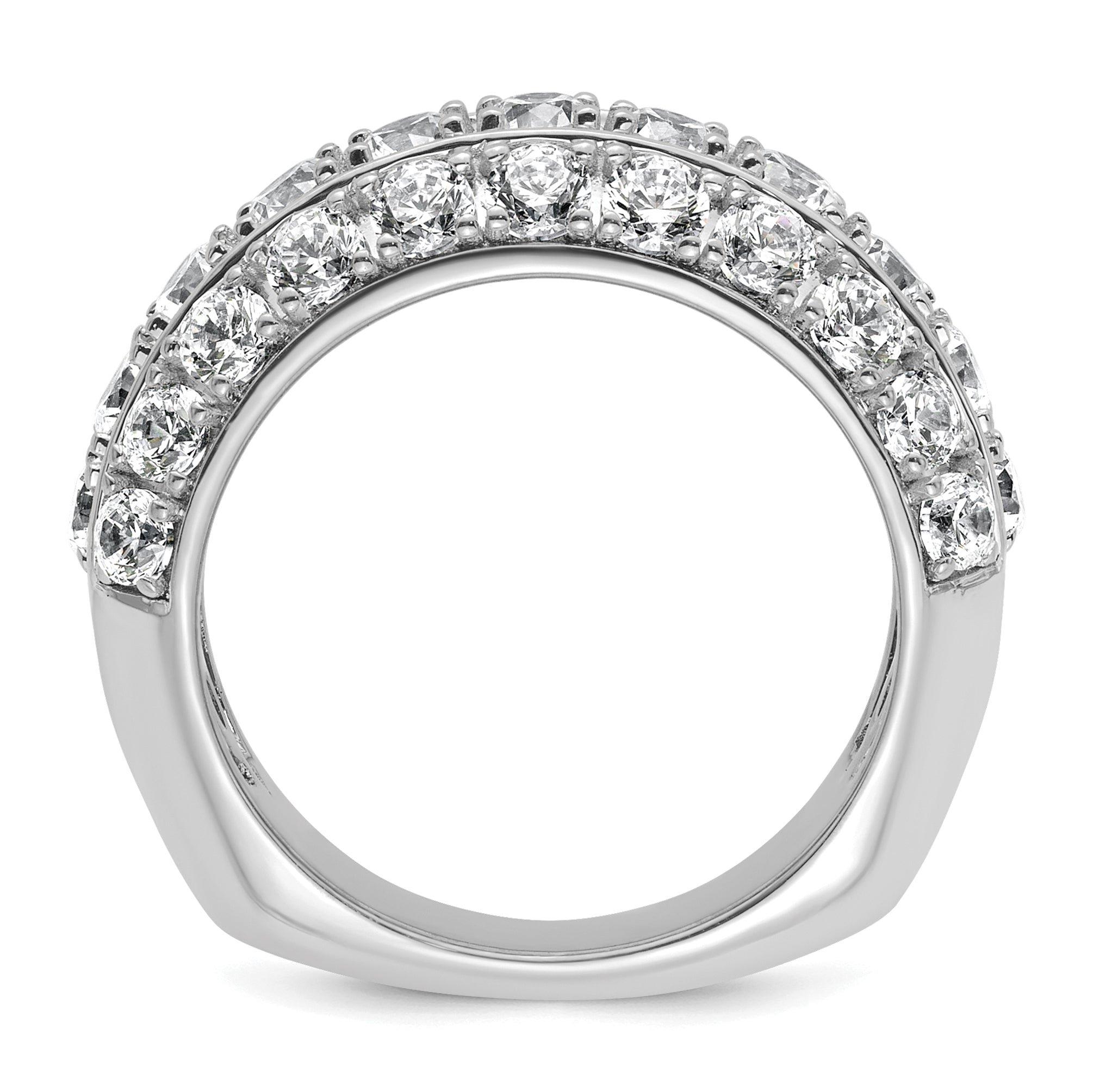 14k White Gold 2 1/2 carat Lab Grown Diamond VS+ F+ Complete Fashion Band