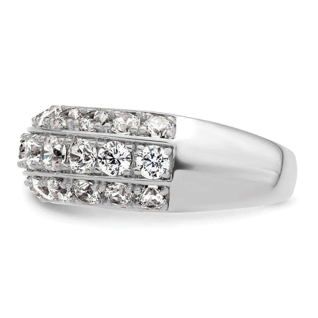 14k White Gold 2 1/2 carat Lab Grown Diamond VS+ F+ Complete Fashion Band