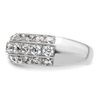 14k White Gold 2 1/2 carat Lab Grown Diamond VS+ F+ Complete Fashion Band