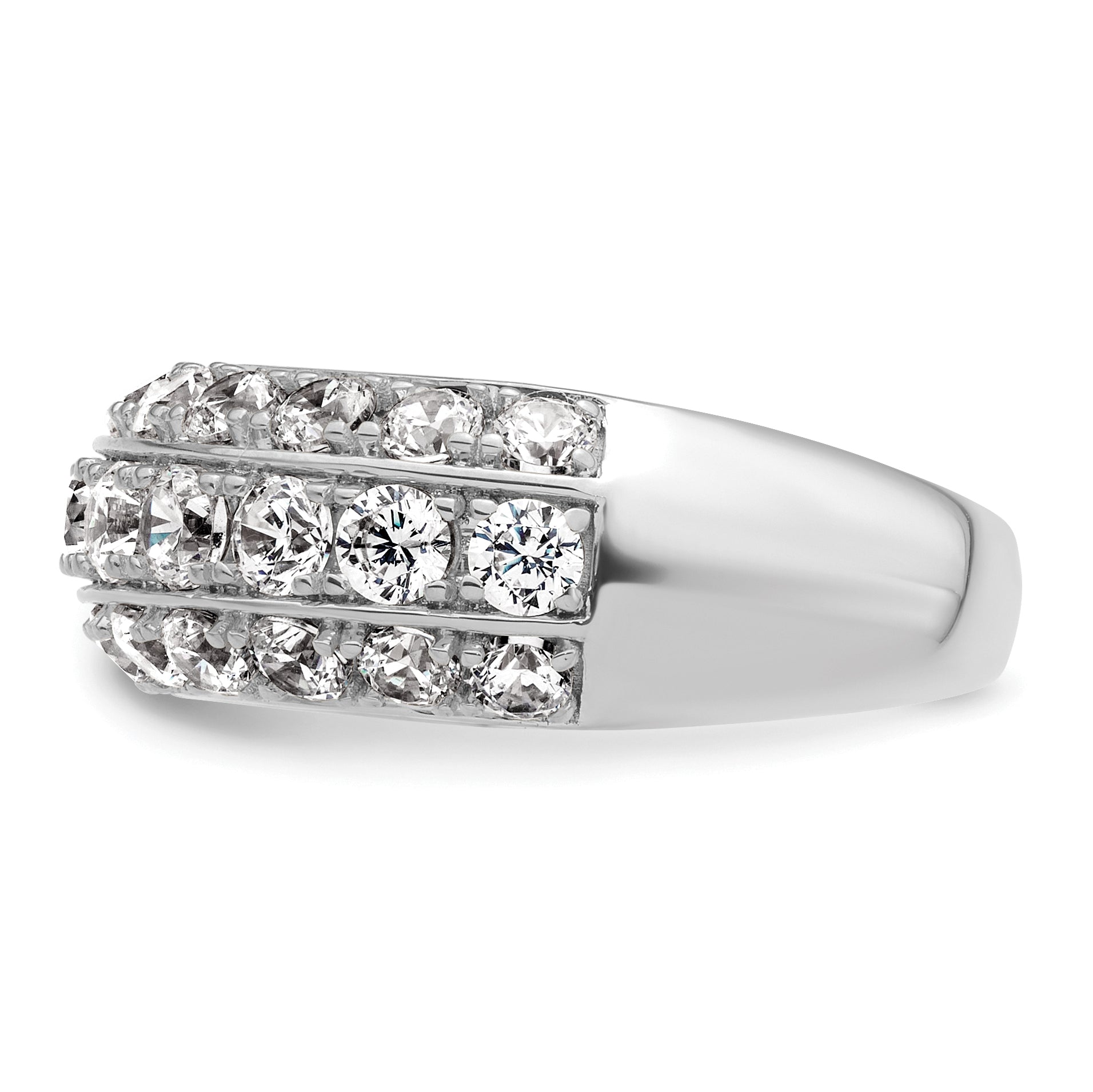 14k White Gold 2 1/2 carat Lab Grown Diamond VS+ F+ Complete Fashion Band