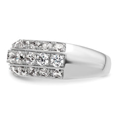14k White Gold 2 1/2 carat Lab Grown Diamond VS+ F+ Complete Fashion Band
