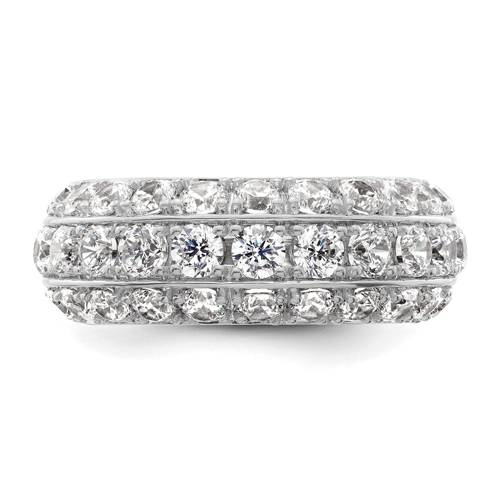 14k White Gold 2 1/2 carat Lab Grown Diamond VS+ F+ Complete Fashion Band