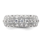 14k White Gold 2 1/2 carat Lab Grown Diamond VS+ F+ Complete Fashion Band