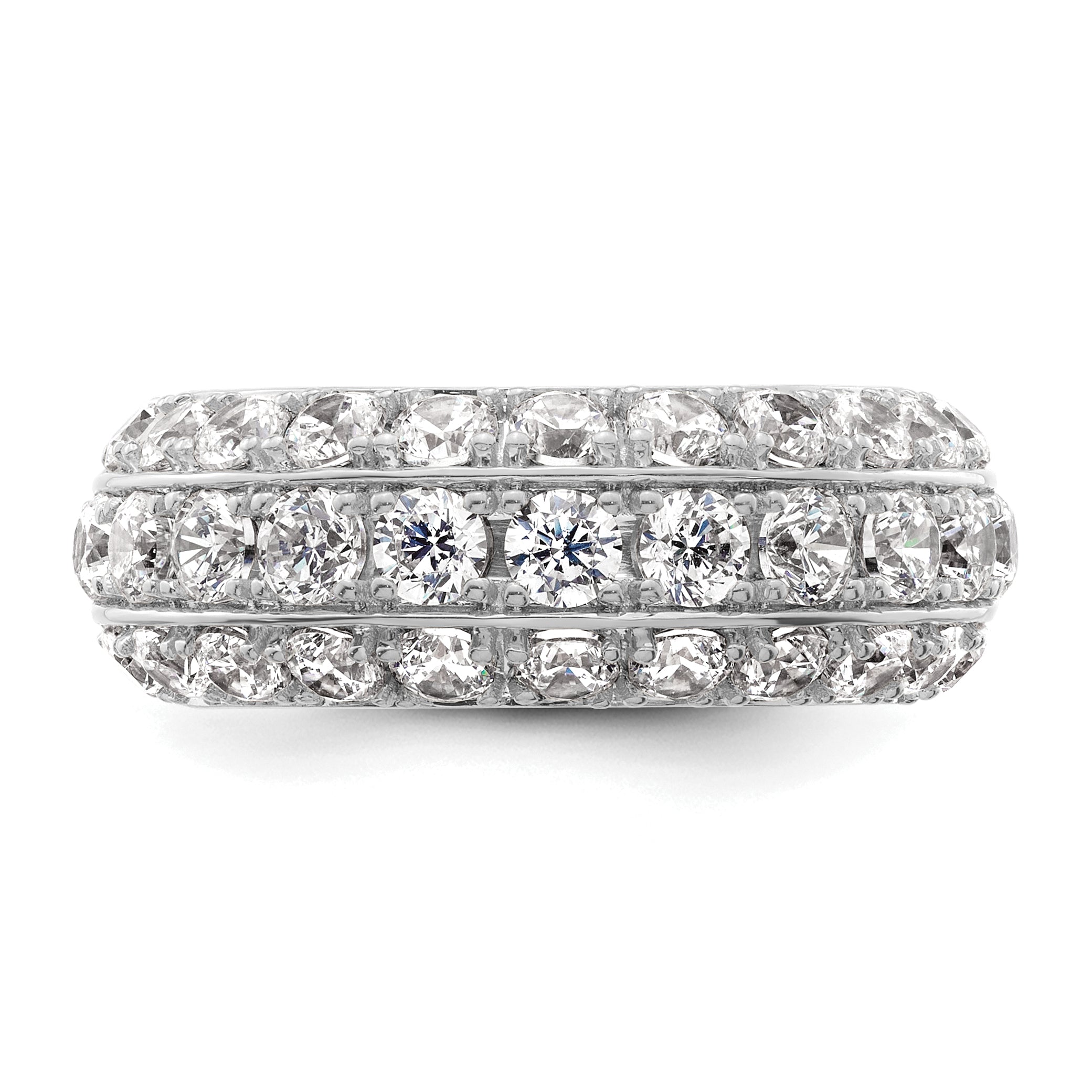 14k White Gold 2 1/2 carat Lab Grown Diamond VS+ F+ Complete Fashion Band