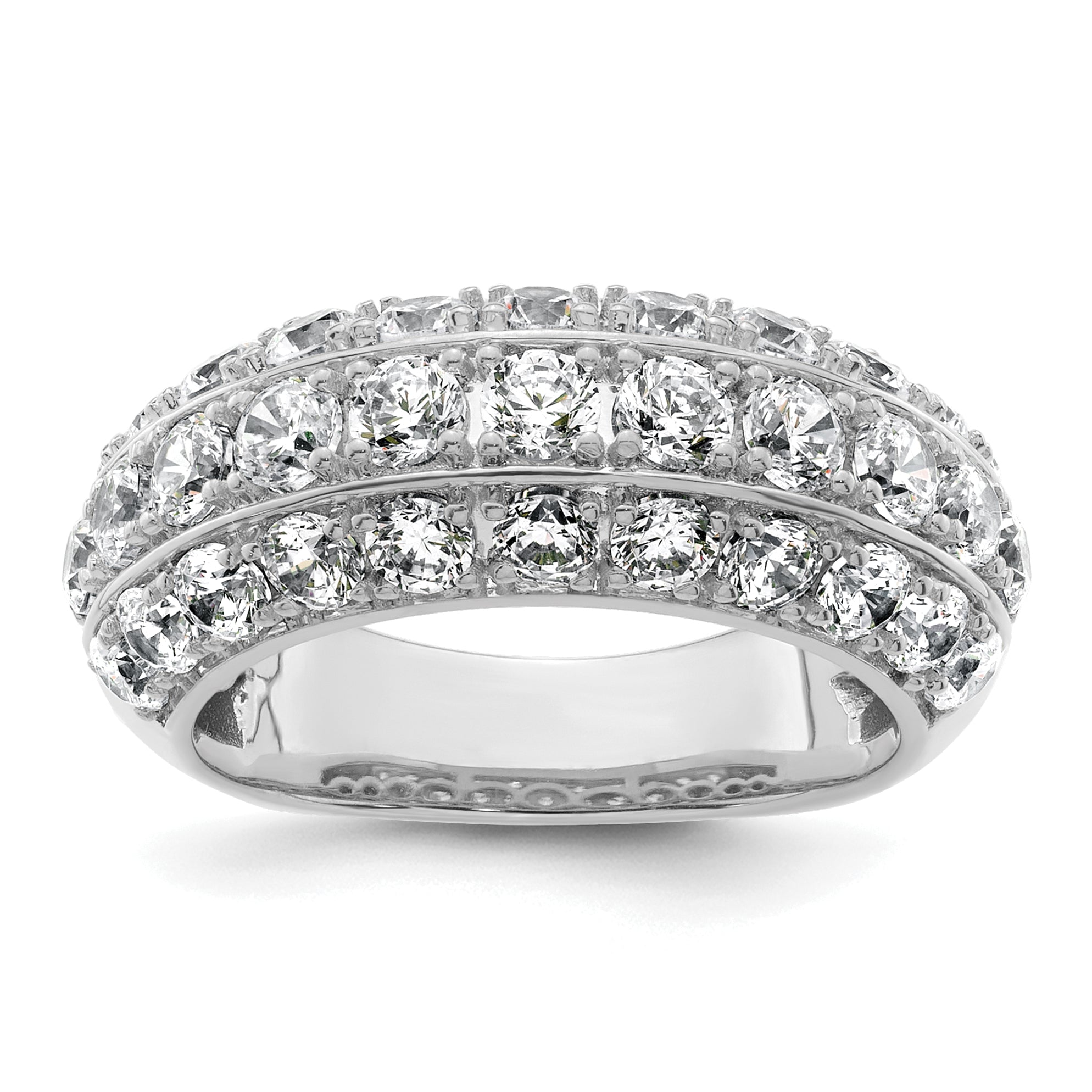 14k White Gold 2 1/2 carat Lab Grown Diamond VS+ F+ Complete Fashion Band Main image