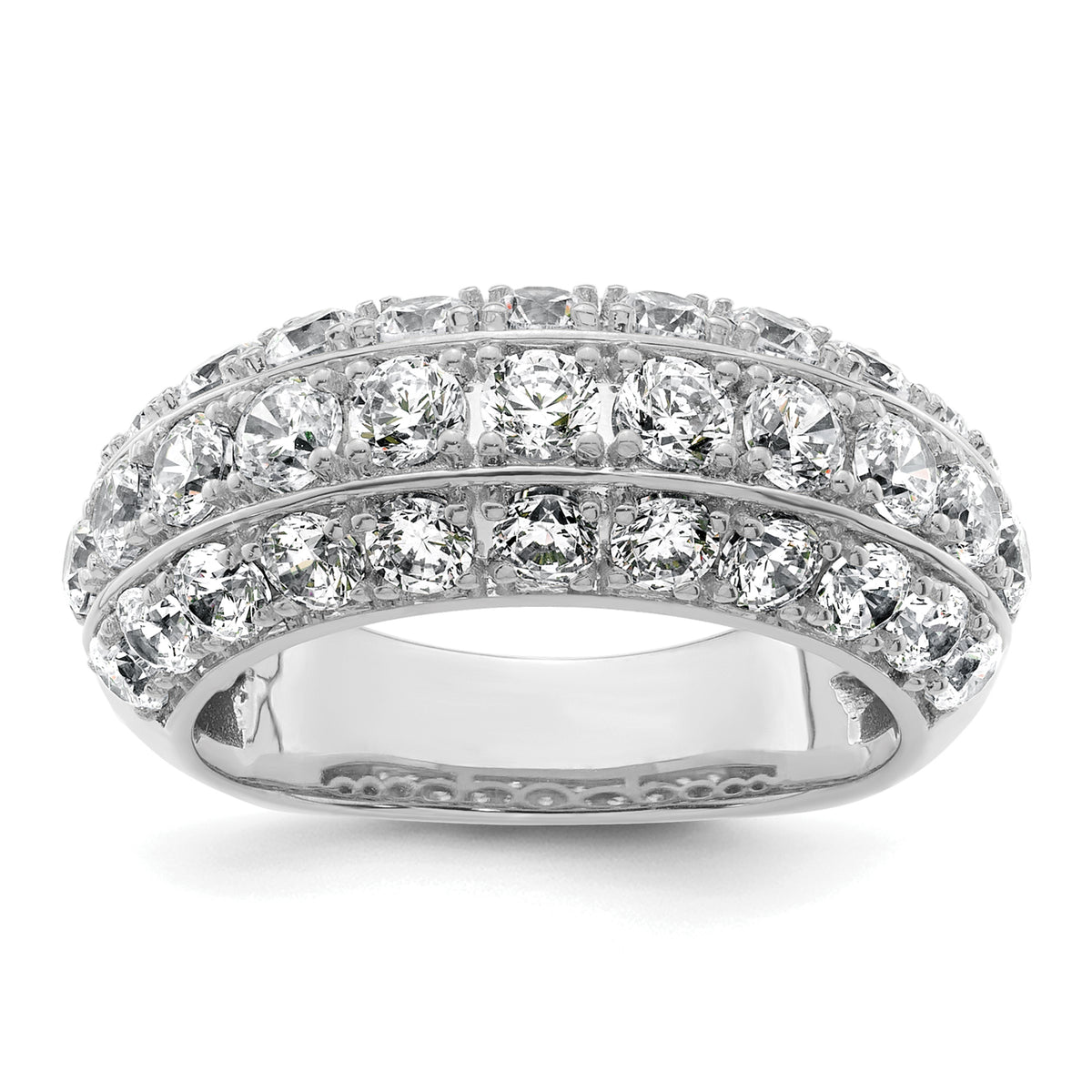 14k White Gold 2 1/2 carat Lab Grown Diamond VS+ F+ Complete Fashion Band