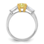 Cushion Lab-Grown Diamond Baguette Engagement Ring in 14K Two-Tone Gold (1 3/8 ct. tw.), Size 7 - Sophia Jewelers