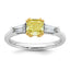 Cushion Lab-Grown Diamond Baguette Engagement Ring in 14K Two-Tone Gold (1 3/8 ct. tw.), Size 7 - Sophia Jewelers