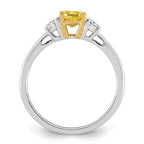 Cushion Lab-Grown Diamond Half Moon Engagement Ring in 14K Two-Tone Gold (1 1/2 ct. tw.), Size 7 - Sophia Jewelers