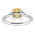 Cushion Lab-Grown Diamond Half Moon Engagement Ring in 14K Two-Tone Gold (1 1/2 ct. tw.), Size 7 - Sophia Jewelers