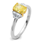 Cushion Lab-Grown Diamond Half Moon Engagement Ring in 14K Two-Tone Gold (1 1/2 ct. tw.), Size 7 - Sophia Jewelers