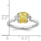Cushion Lab-Grown Diamond Half Moon Engagement Ring in 14K Two-Tone Gold (1 1/2 ct. tw.), Size 7 - Sophia Jewelers