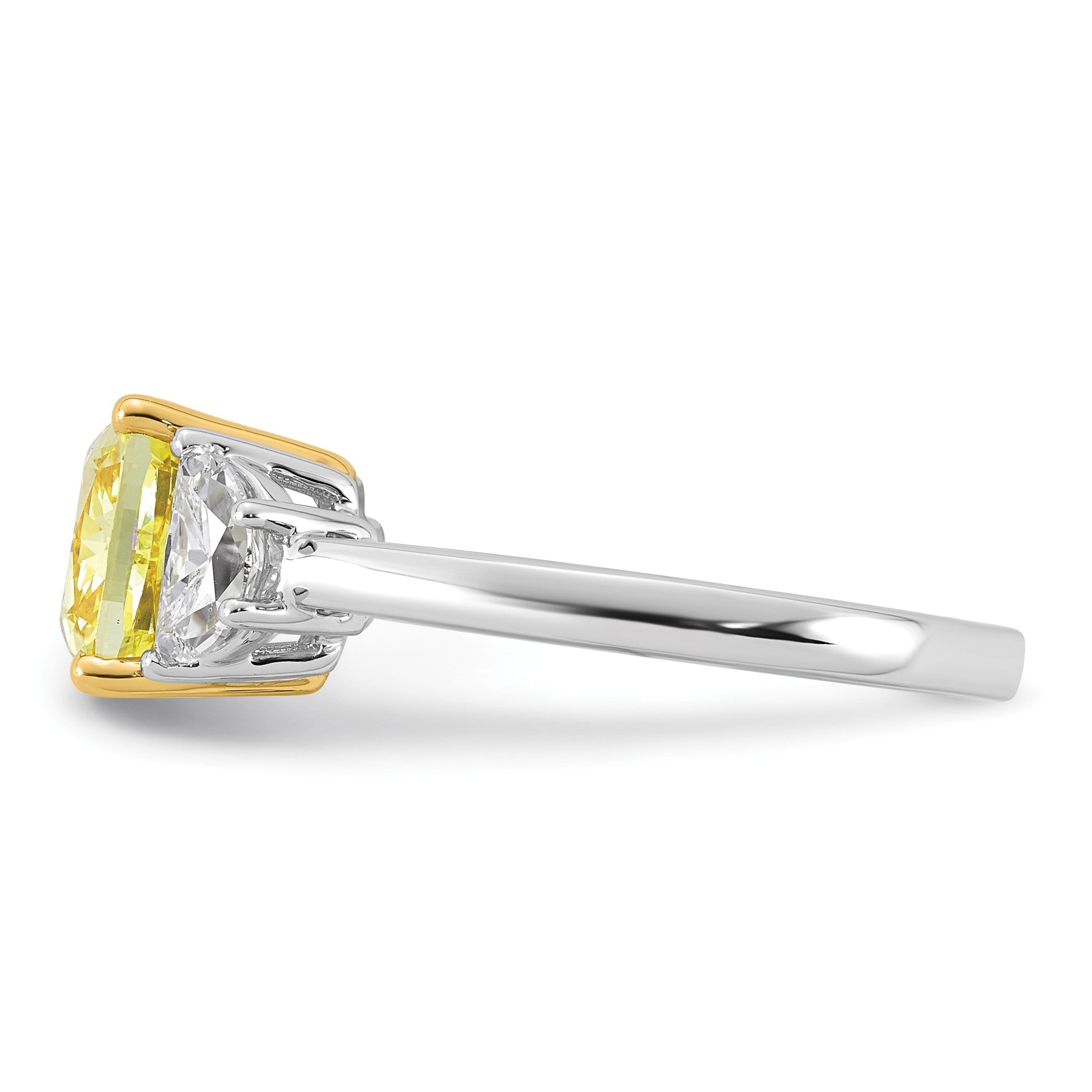 Cushion Lab-Grown Diamond Half Moon Engagement Ring in 14K Two-Tone Gold (3 3/4 ct. tw.), Size 7 Secondary image
