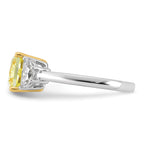 Cushion Lab-Grown Diamond Half Moon Engagement Ring in 14K Two-Tone Gold (3 3/4 ct. tw.), Size 7 - Sophia Jewelers