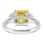 Cushion Lab-Grown Diamond Half Moon Engagement Ring in 14K Two-Tone Gold (3 3/4 ct. tw.), Size 7 - Sophia Jewelers