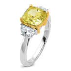 Cushion Lab-Grown Diamond Half Moon Engagement Ring in 14K Two-Tone Gold (3 3/4 ct. tw.), Size 7 - Sophia Jewelers