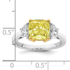Cushion Lab-Grown Diamond Half Moon Engagement Ring in 14K Two-Tone Gold (3 3/4 ct. tw.), Size 7 - Sophia Jewelers
