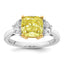Cushion Lab-Grown Diamond Half Moon Engagement Ring in 14K Two-Tone Gold (3 3/4 ct. tw.), Size 7 - Sophia Jewelers