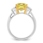 Cushion Lab-Grown Diamond Half Moon Engagement Ring in 14K Two-Tone Gold (4 1/4 ct. tw.), Size 7 - Sophia Jewelers