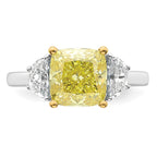 Cushion Lab-Grown Diamond Half Moon Engagement Ring in 14K Two-Tone Gold (4 1/4 ct. tw.), Size 7 - Sophia Jewelers