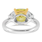 Cushion Lab-Grown Diamond Half Moon Engagement Ring in 14K Two-Tone Gold (4 1/4 ct. tw.), Size 7 - Sophia Jewelers
