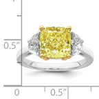 Cushion Lab-Grown Diamond Half Moon Engagement Ring in 14K Two-Tone Gold (4 1/4 ct. tw.), Size 7 - Sophia Jewelers
