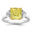 Cushion Lab-Grown Diamond Half Moon Engagement Ring in 14K Two-Tone Gold (4 1/4 ct. tw.), Size 7 - Sophia Jewelers