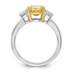 Cushion Lab-Grown Diamond Engagement Ring in 14K Two-Tone Gold (3 1/5 ct. tw.), Size 7 - Sophia Jewelers