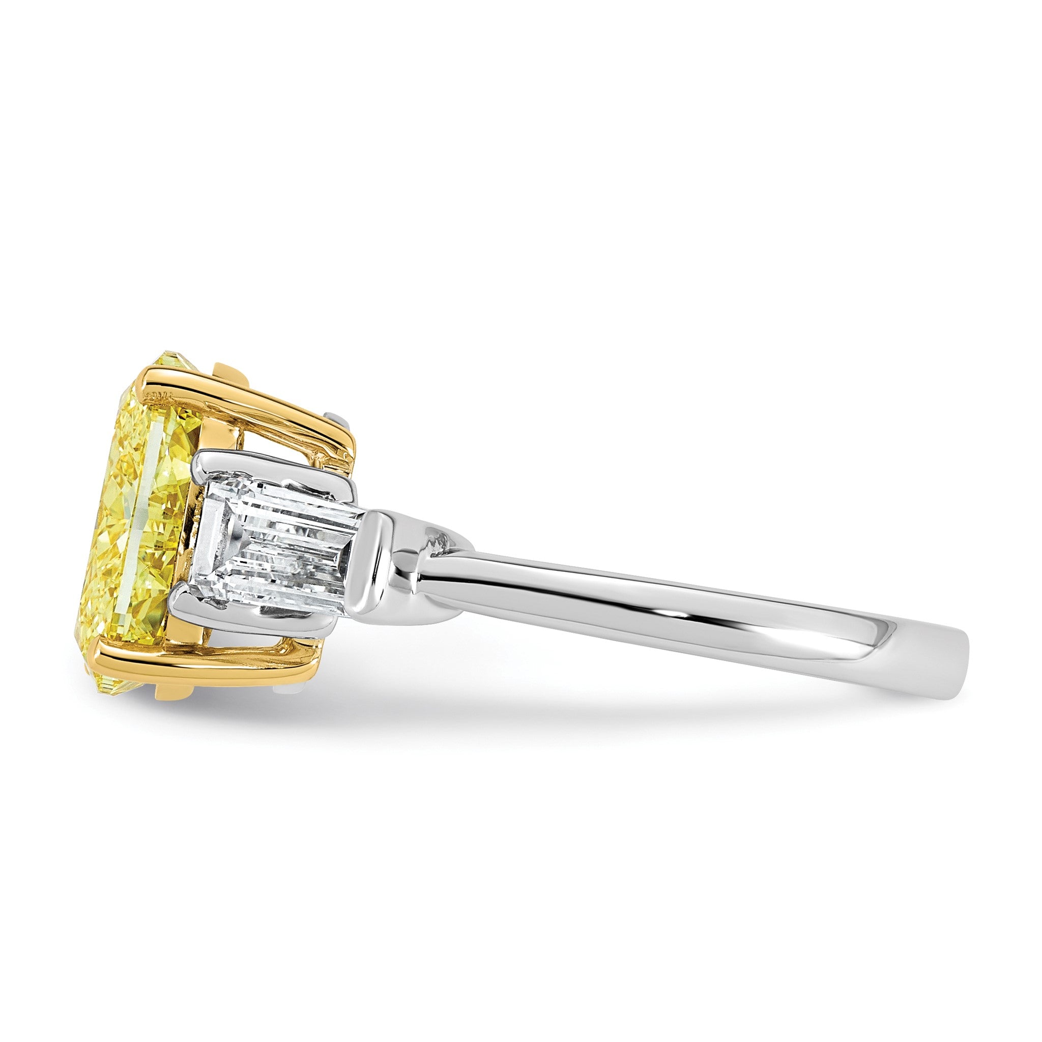 Oval Lab-Grown Diamond Baguette Engagement Ring in 14K Two-Tone Gold (4 1/2 ct. tw.), Size 7 Secondary image