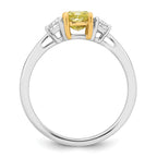 Radiant Lab-Grown Diamond Half Moon Engagement Ring in 14K Two-Tone Gold (1 1/2 ct. tw.), Size 7 - Sophia Jewelers