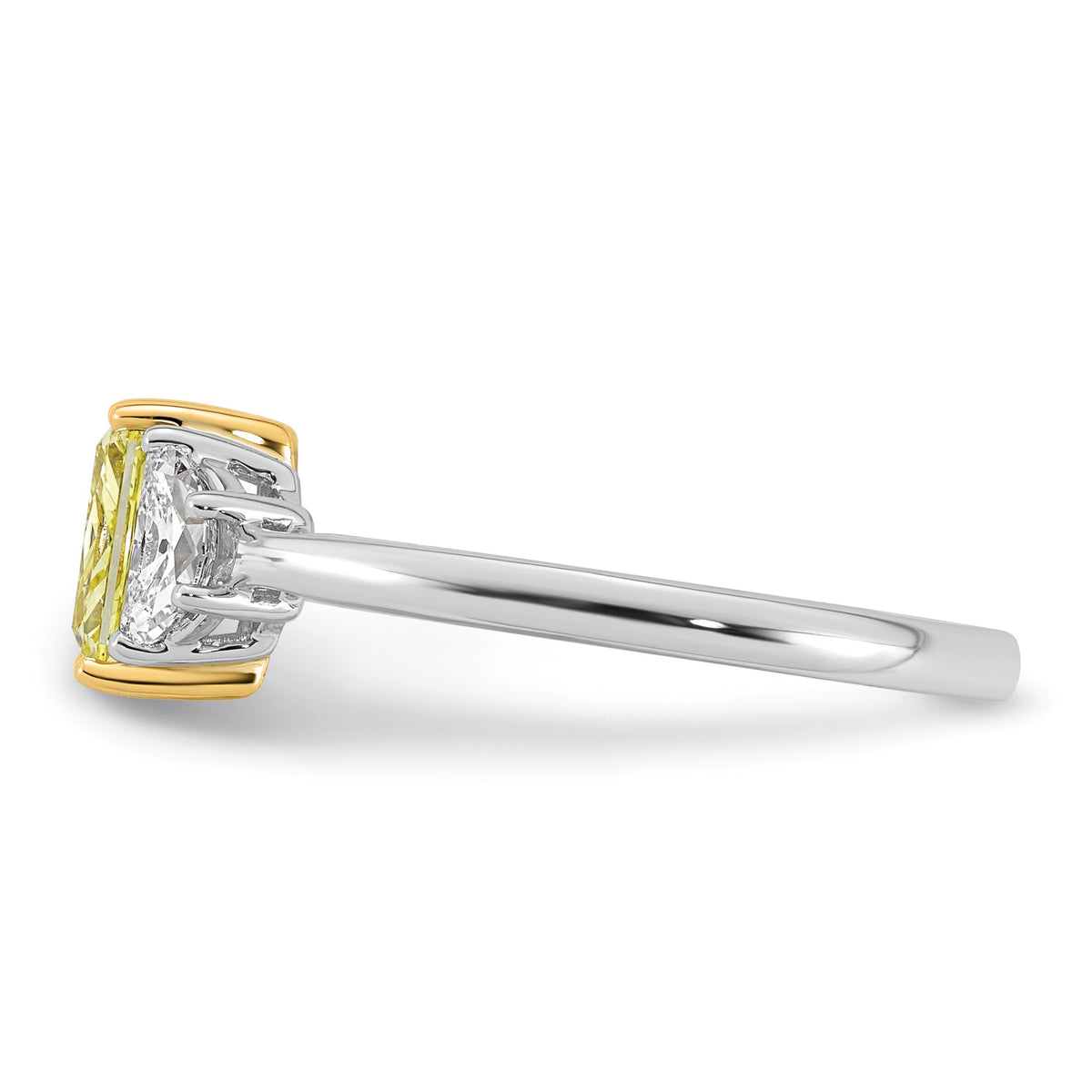 Radiant Lab-Grown Diamond Half Moon Engagement Ring in 14K Two-Tone Gold (1 1/2 ct. tw.), Size 7 - Sophia Jewelers