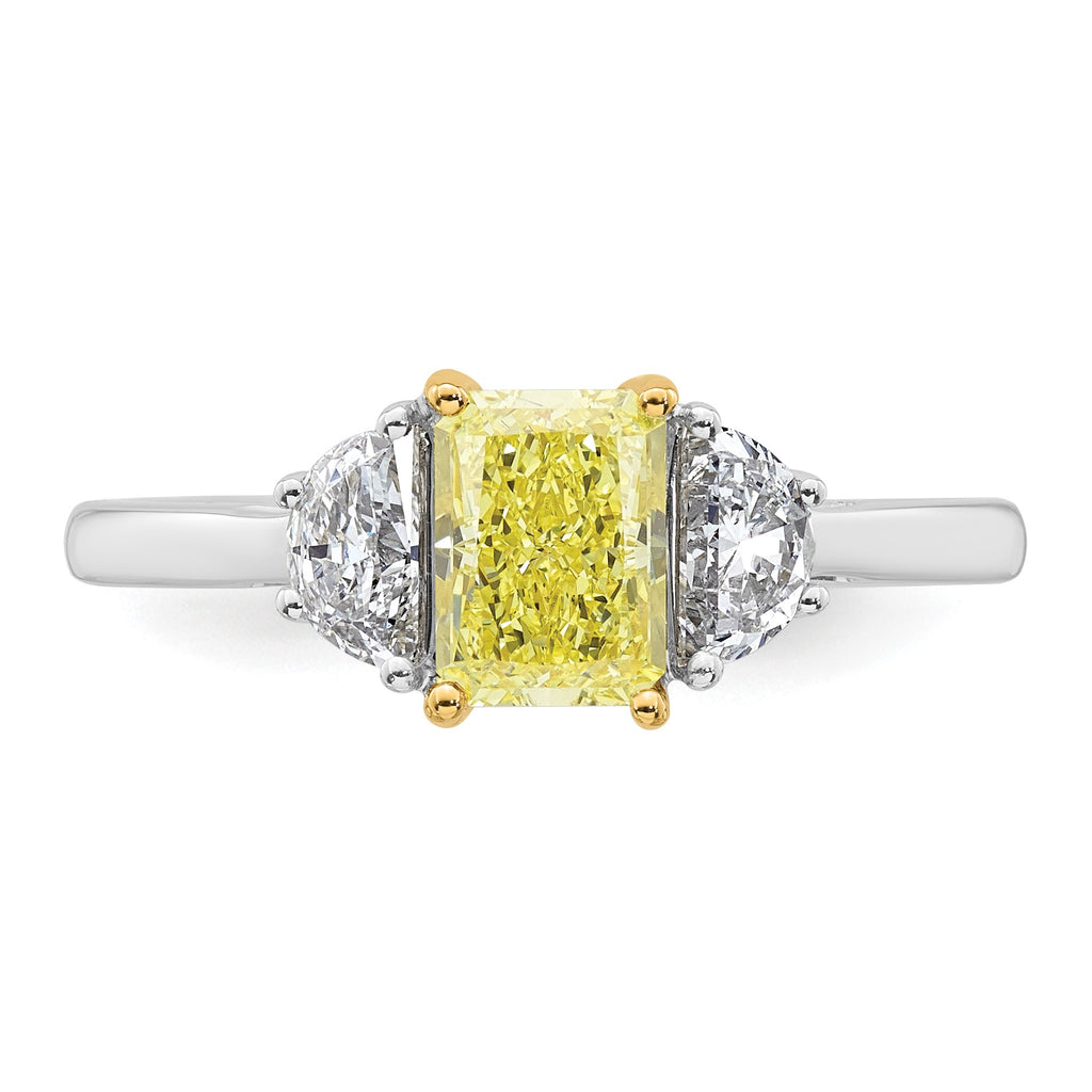 Radiant Lab-Grown Diamond Half Moon Engagement Ring in 14K Two-Tone Gold (1 1/2 ct. tw.), Size 7 - Sophia Jewelers