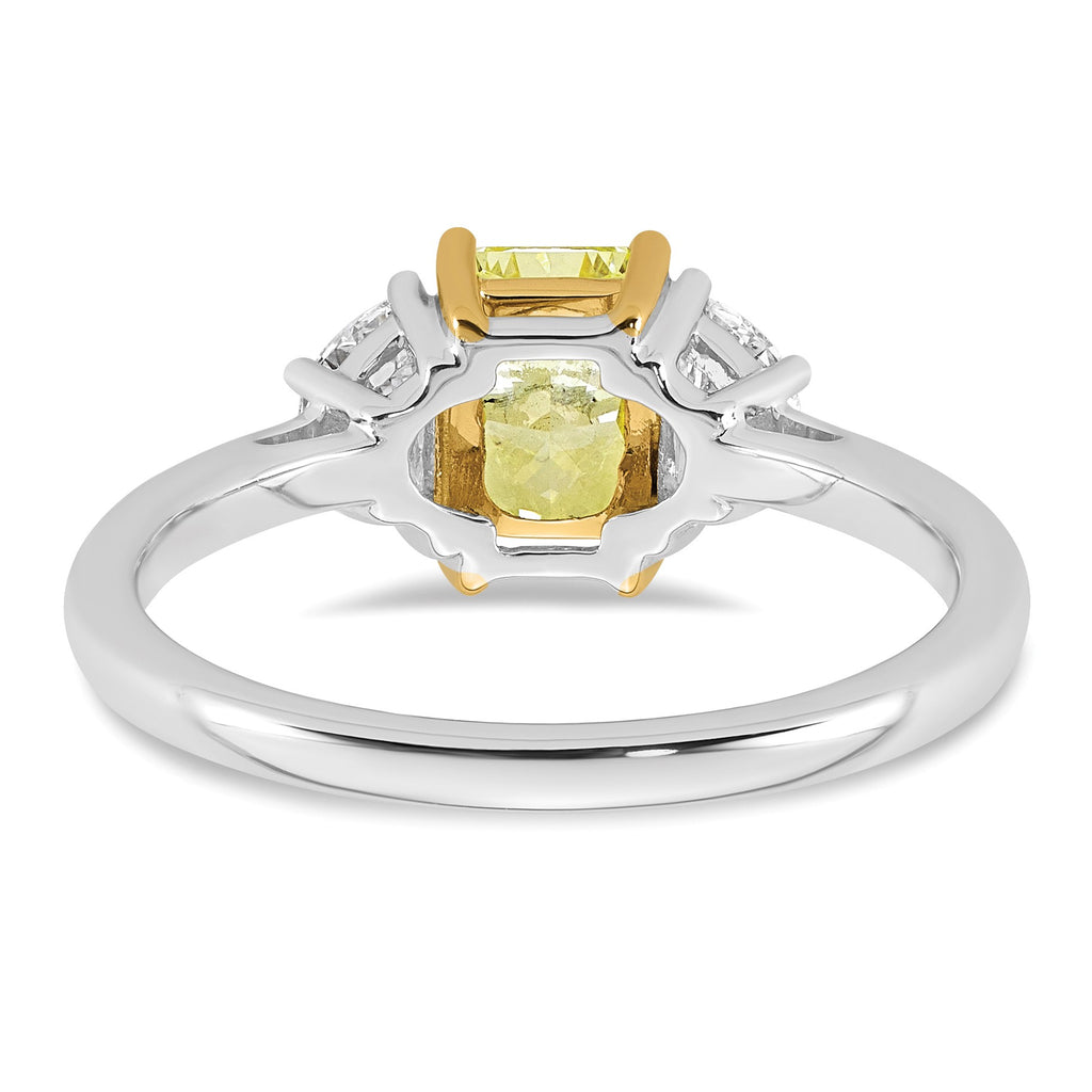 Radiant Lab-Grown Diamond Half Moon Engagement Ring in 14K Two-Tone Gold (1 1/2 ct. tw.), Size 7 - Sophia Jewelers