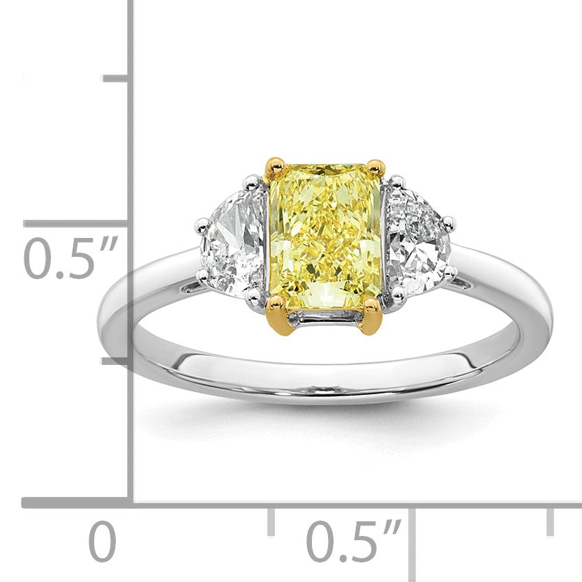 Radiant Lab-Grown Diamond Half Moon Engagement Ring in 14K Two-Tone Gold (1 1/2 ct. tw.), Size 7 - Sophia Jewelers