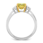 Radiant Lab-Grown Diamond Half Moon Engagement Ring in 14K Two-Tone Gold (2 3/4 ct. tw.), Size 7 - Sophia Jewelers