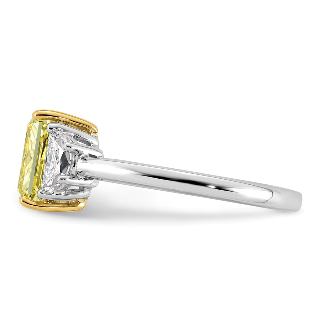 Radiant Lab-Grown Diamond Half Moon Engagement Ring in 14K Two-Tone Gold (2 3/4 ct. tw.), Size 7 - Sophia Jewelers