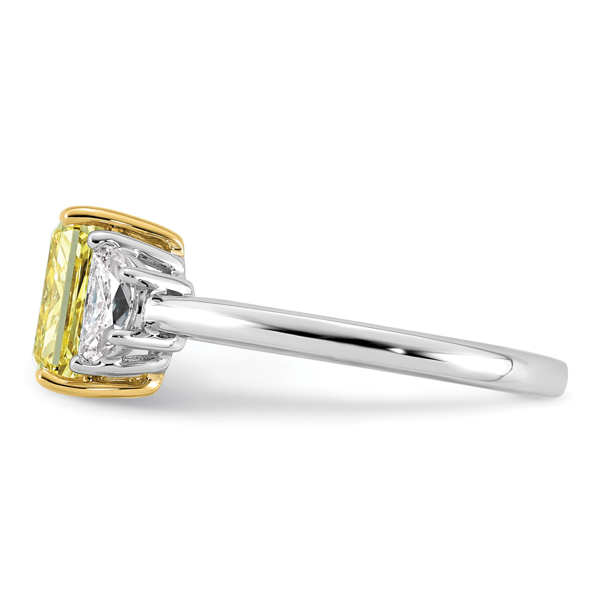 Radiant Lab-Grown Diamond Half Moon Engagement Ring in 14K Two-Tone Gold (2 3/4 ct. tw.), Size 7 - Sophia Jewelers