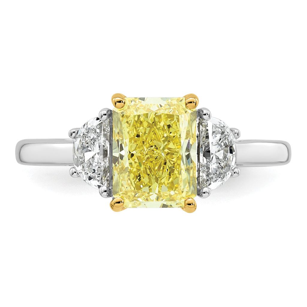 Radiant Lab-Grown Diamond Half Moon Engagement Ring in 14K Two-Tone Gold (2 3/4 ct. tw.), Size 7 - Sophia Jewelers