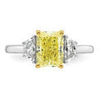 Radiant Lab-Grown Diamond Half Moon Engagement Ring in 14K Two-Tone Gold (2 3/4 ct. tw.), Size 7 - Sophia Jewelers