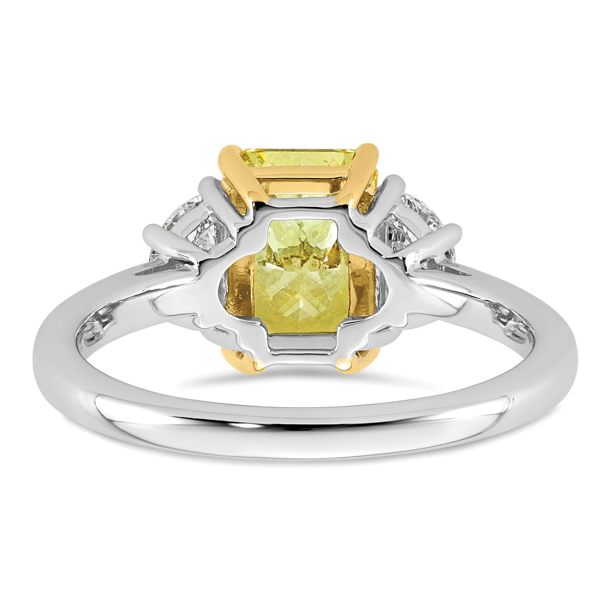 Radiant Lab-Grown Diamond Half Moon Engagement Ring in 14K Two-Tone Gold (2 3/4 ct. tw.), Size 7 - Sophia Jewelers