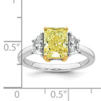 Radiant Lab-Grown Diamond Half Moon Engagement Ring in 14K Two-Tone Gold (2 3/4 ct. tw.), Size 7 - Sophia Jewelers